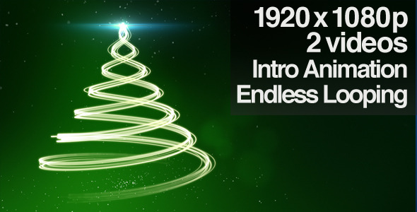 Green Christmas Tree Backdrop Series of 2 + Loop - Download Videohive 1112204