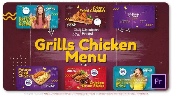 Grill Chicken Menu Combo Promo - Videohive Download 38239659