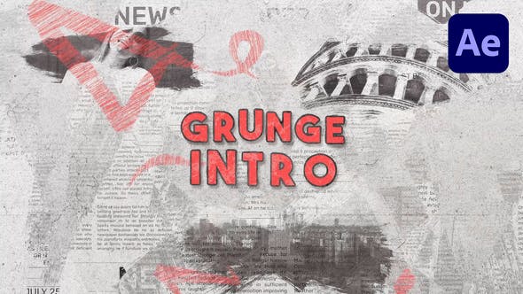 Grunge Brush Logo Intro - 39928756 Videohive Download