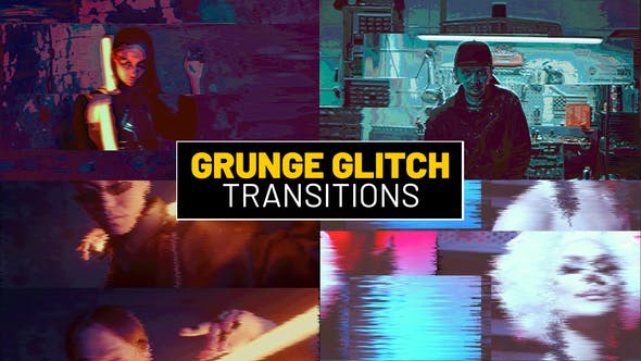 Grunge Glitch Transitions | Premiere Pro - 46108747 Download Videohive