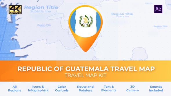 Guatemala Map Republic of Guatemala Travel Map - Download 30470432 Videohive