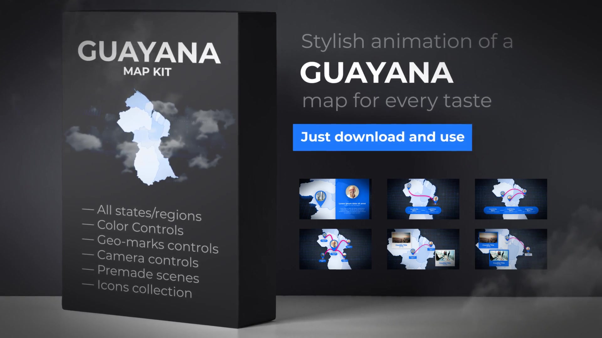 Guyana Animated Map Co operative Republic of Guyana Map Kit Videohive 24317596 After Effects Image 11