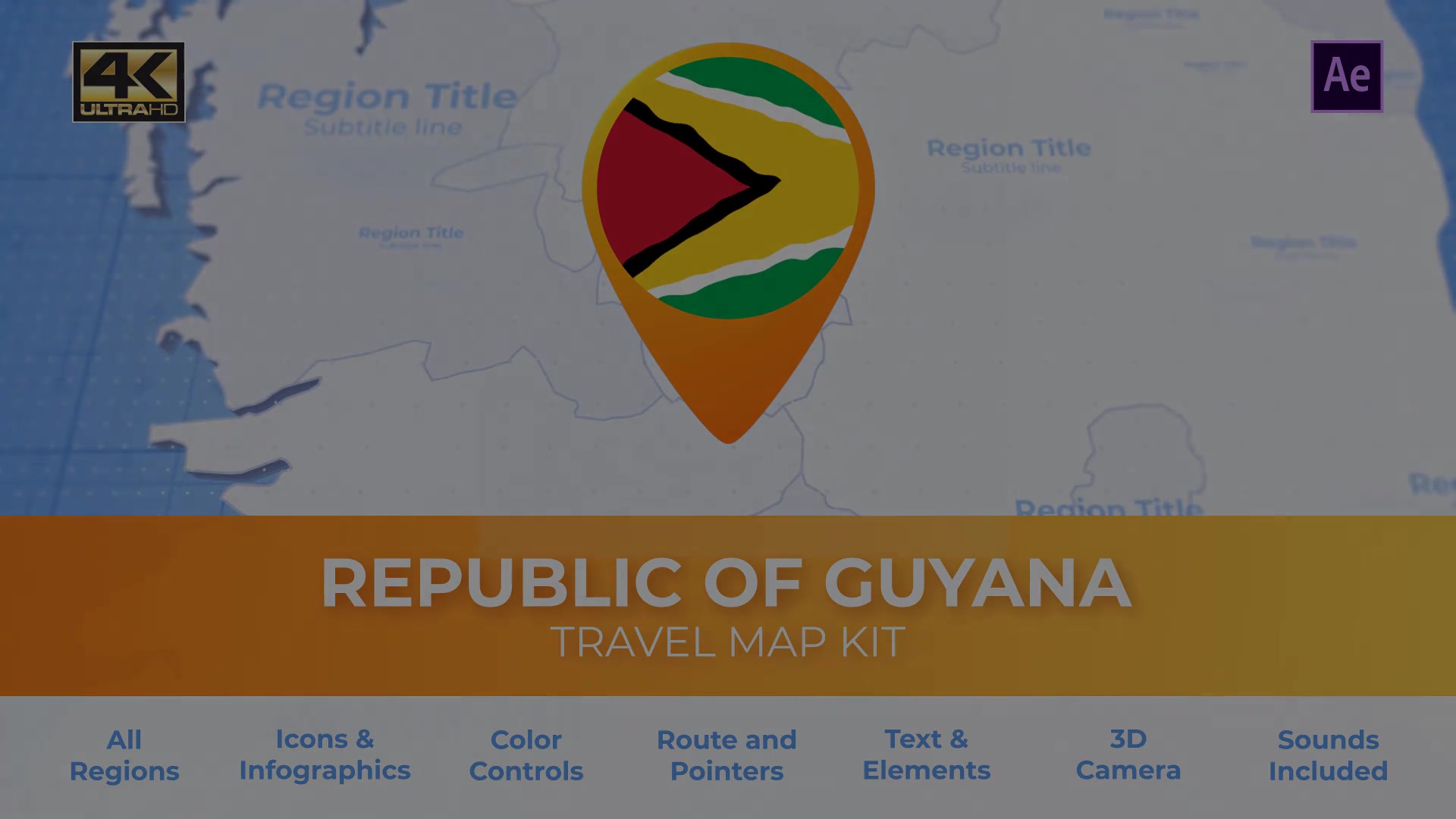 Guyana Map Co operative Republic of Guyana Travel Map Videohive 30442116 After Effects Image 13