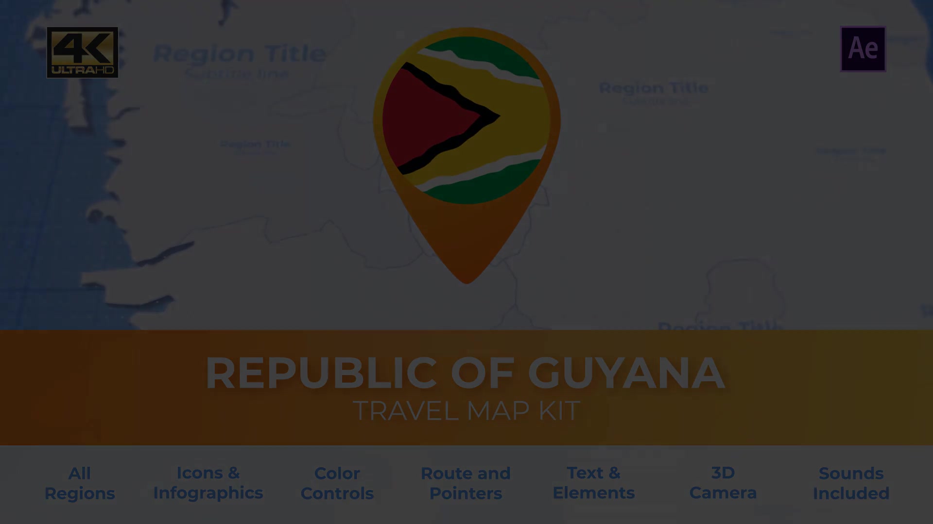 Guyana Map Co operative Republic of Guyana Travel Map Videohive 30442116 After Effects Image 6