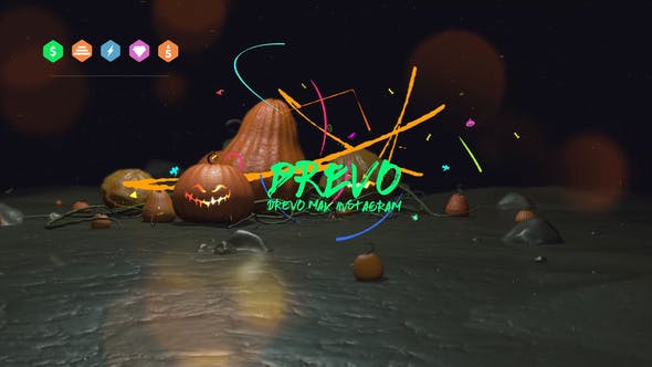 Halloween Brush Opener/ Colorful Logo/ Scary Pumpkin Face/ Dark Mystery/ Horror Party/ Witch/Bats - 24758218 Download Videohive