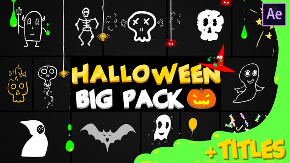 Halloween Party Elements And Titles | After Effects - Videohive 24931338 Download