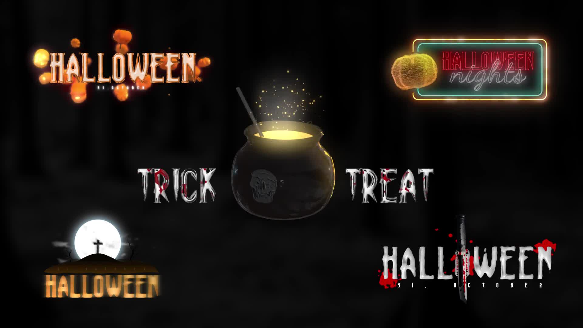 Halloween Scary Titles Pack Videohive 34117513 After Effects Image 1