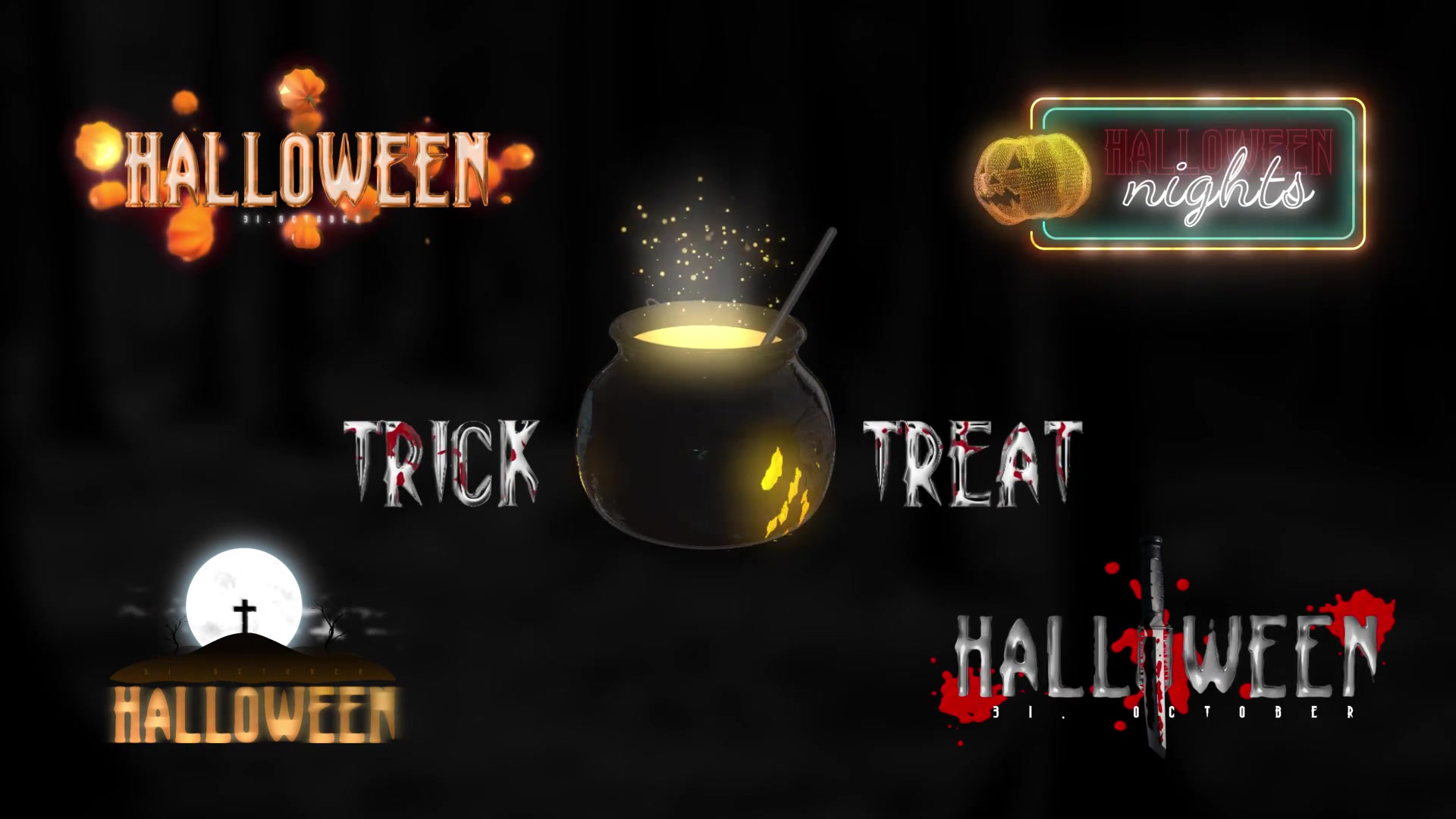 Halloween Scary Titles Pack Videohive 34117513 After Effects Image 12