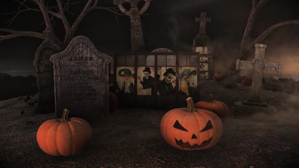 Halloween slideshow in a foggy old cemetery Videohive 33960240 After Effects Image 1