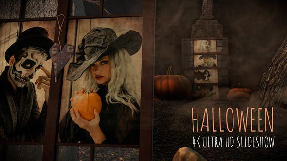 Halloween slideshow in a foggy old cemetery - 33960240 Download Videohive