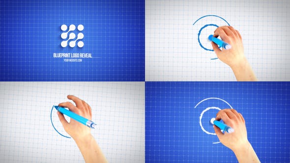 Hand Drawing Blueprint Logo Reveal - Download 26205207 Videohive