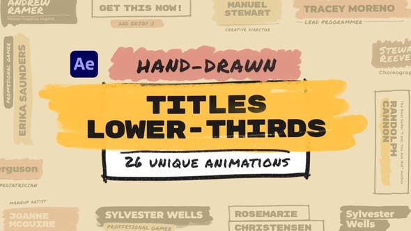 Hand Drawn Brush Titles Lower Thirds - Download Videohive 32491154