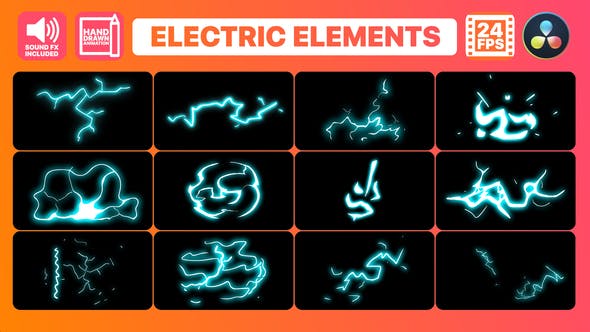 Hand Drawn Electric Elements Pack | DaVinci Resolve - Videohive 34340966 Download