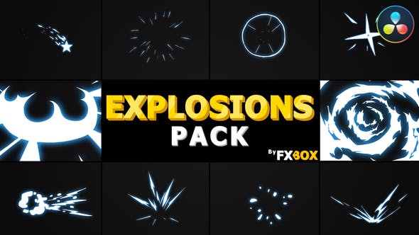 Hand Drawn Explosion Elements And Transitions | DaVinci Resolve - 34029700 Videohive Download