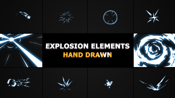 Hand Drawn Explosion Elements And Transitions - Download Videohive 21136400