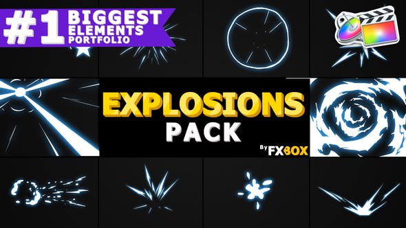 Hand Drawn Explosion Elements And Transitions | FCPX - 23510944 Videohive Download