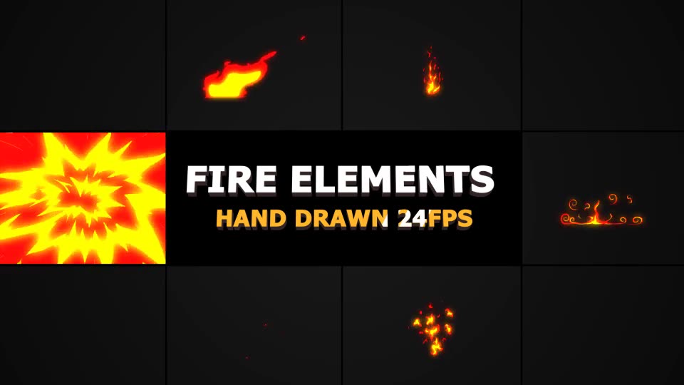 Hand Drawn FIRE Elements 24 fps - Download Videohive 21283297