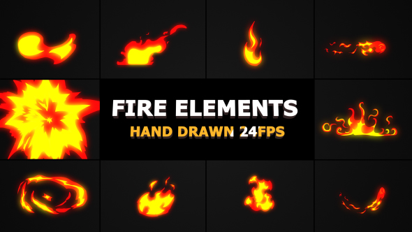 Hand Drawn FIRE Elements 24 fps - Download Videohive 21283297