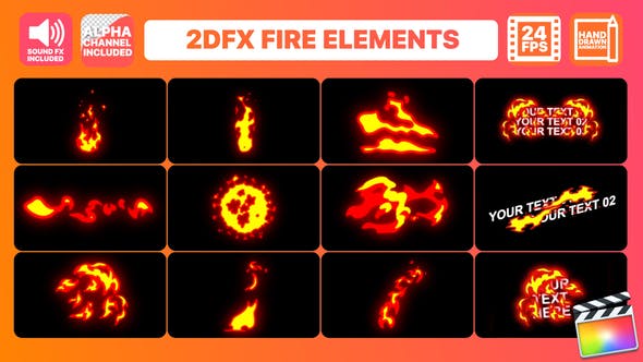 Hand Drawn Fire Elements Pack | Final Cut Pro - Videohive Download 24210259