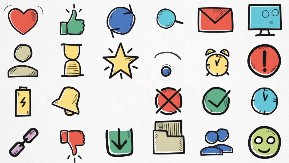 Hand drawn Icons Pack Videohive 24679670 After Effects Image 11