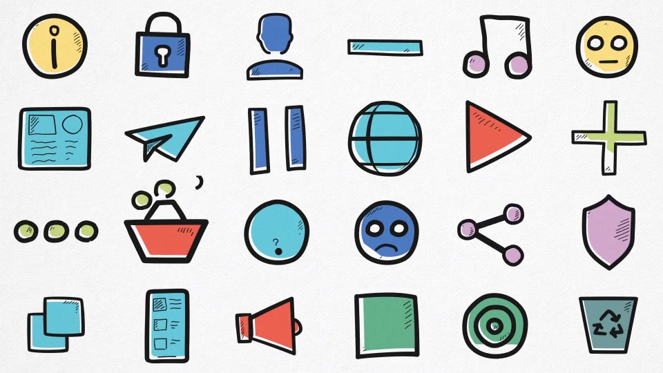 Hand drawn Icons Pack Videohive 24679670 After Effects Image 12
