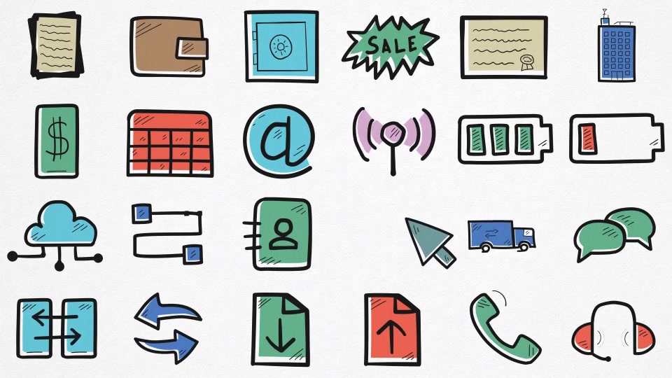 Hand drawn Icons Pack Videohive 24679670 After Effects Image 9