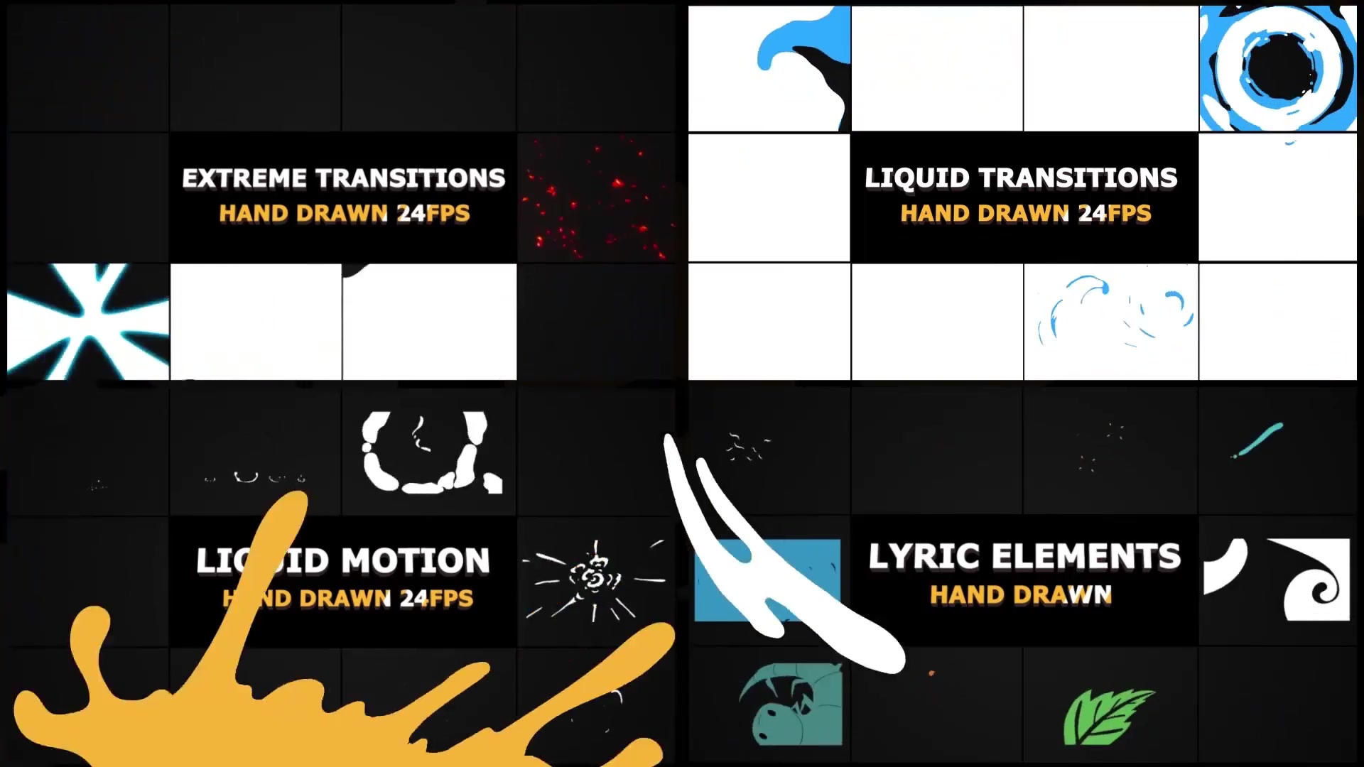 Hand Drawn Liquid Splashes | Premiere Pro MOGRT Videohive 23920462 Premiere Pro Image 12