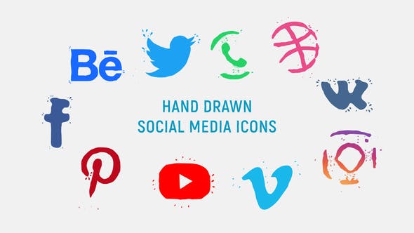 Hand Drawn Social Media Icons - Download 23272911 Videohive