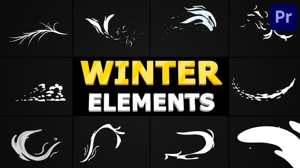 Hand Drawn Winter Elements | Premiere Pro - Videohive Download 35181232