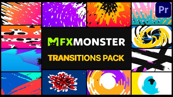 Handy Colorful Transitions | Premiere Pro MOGRT - Videohive Download 29826305