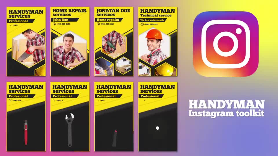 Handyman Instagram Toolkit Videohive 37358756 After Effects Image 1
