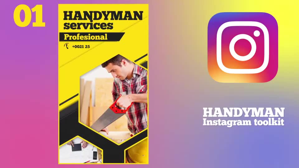 Handyman Instagram Toolkit Videohive 37358756 After Effects Image 2