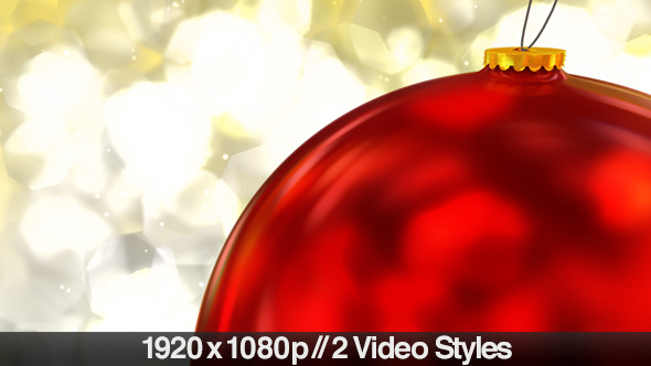 Hanging Red Christmas Ball Decoration Closeup - Download Videohive 5588629