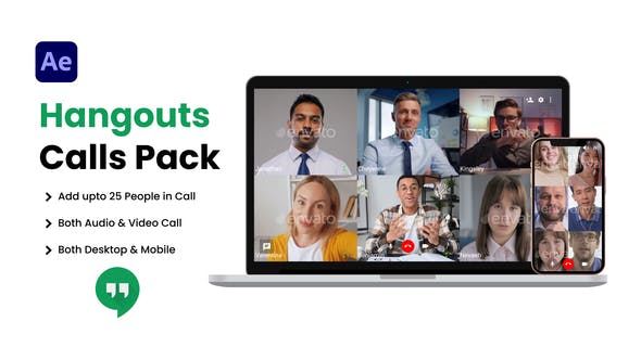 Hangouts Video Conference UI Pack - 36353345 Download Videohive