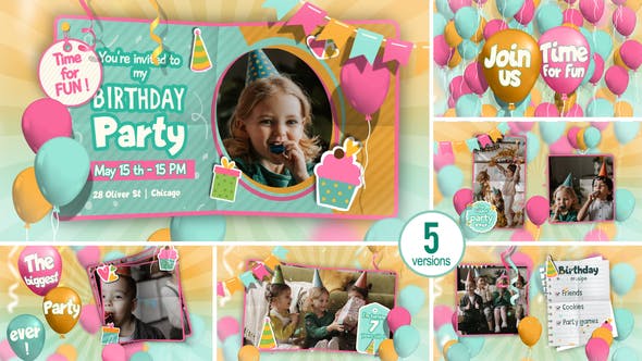 Happy Birthday invitation and Slideshow - Videohive 32337846 Download