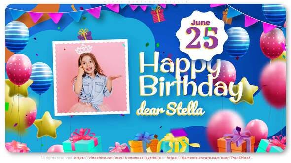 Happy Birthday Stella! - 31882929 Videohive Download