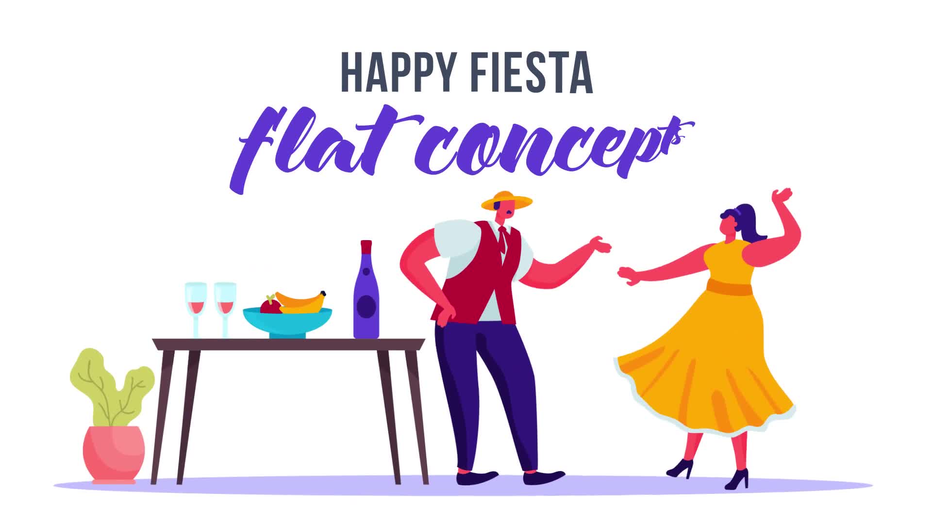 Happy fiesta Flat Concept Videohive 33124743 After Effects Image 1
