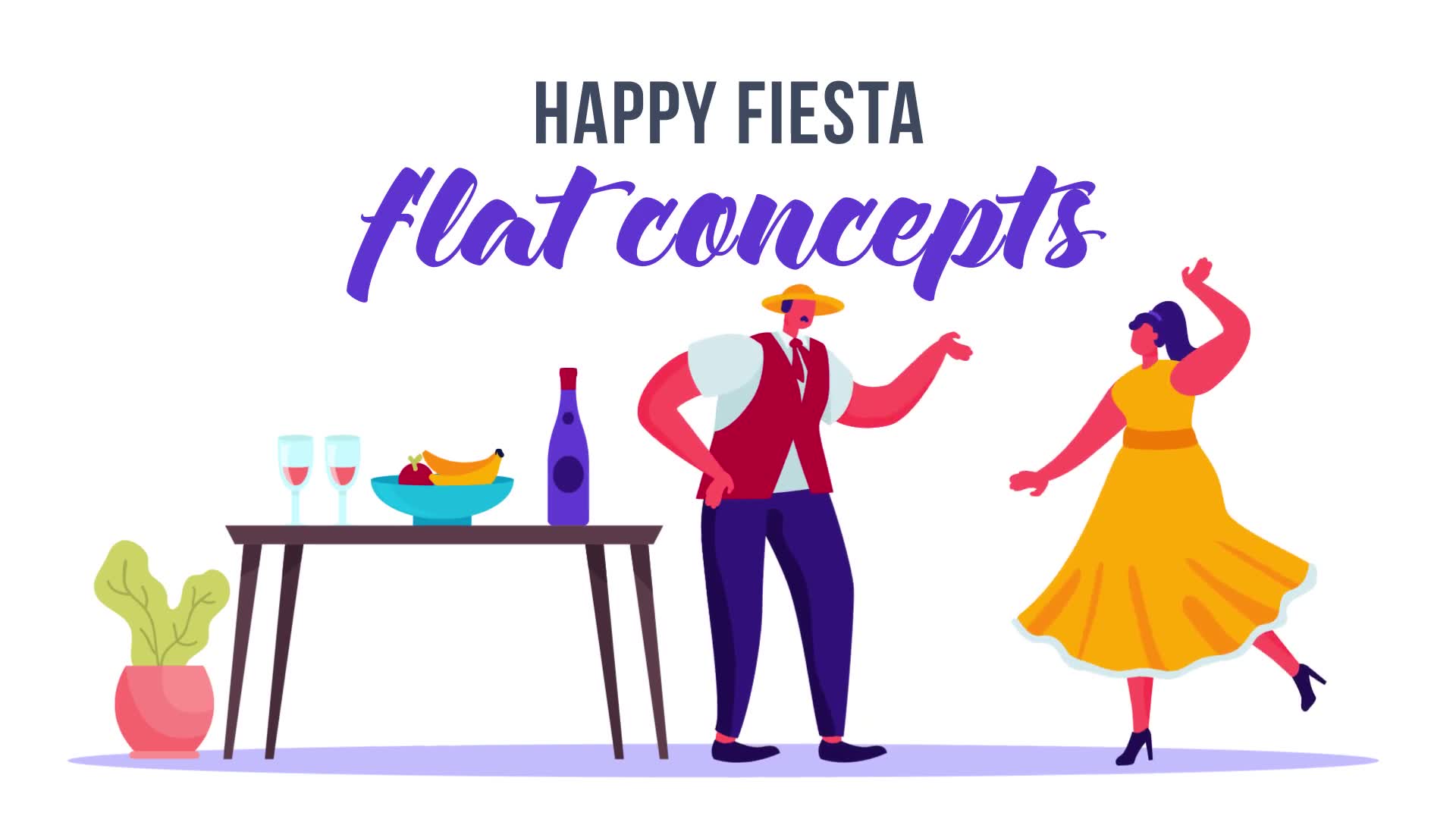 Happy fiesta Flat Concept Videohive 33124743 After Effects Image 2