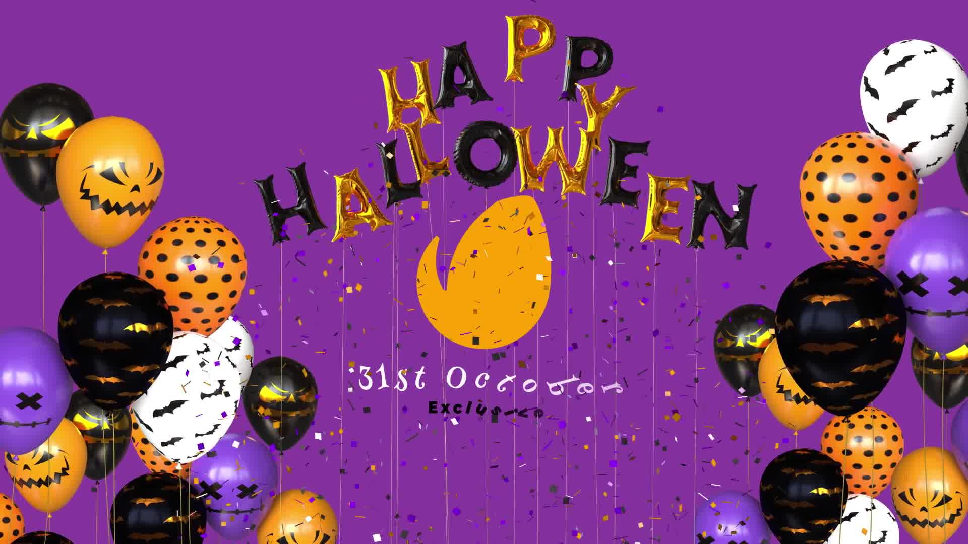 Happy Halloween Balloon Logo Reveal Videohive 28863311 After Effects Image 9