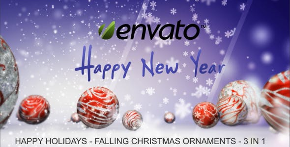 Happy Holidays Falling Christmas Ornaments - 3522299 Download Videohive