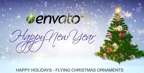 Happy Holidays Flying Christmas Ornaments - 3649670 Download Videohive