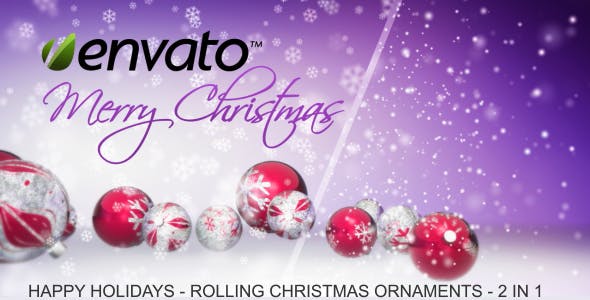 Happy Holidays Rolling Christmas Ornaments - Videohive Download 3559176