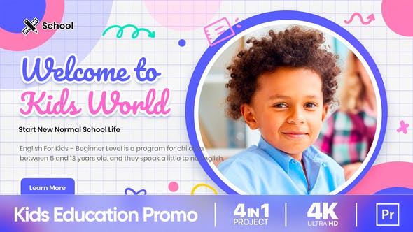 Happy Kids Education Promo (MOGRT) - 33588214 Videohive Download