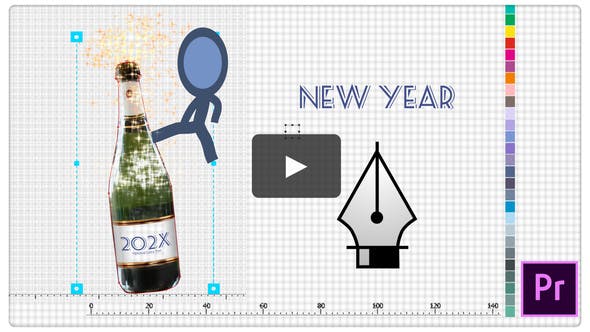 Happy New Year Greetings Inkman - 25354525 Videohive Download