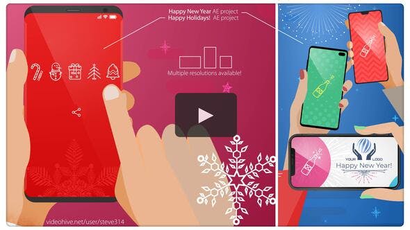 Happy New Year / Happy Holidays Smartphones! - Videohive Download 24943353