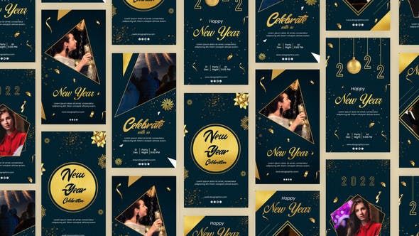 Happy New Year Instagram Story Pack - 35216275 Videohive Download
