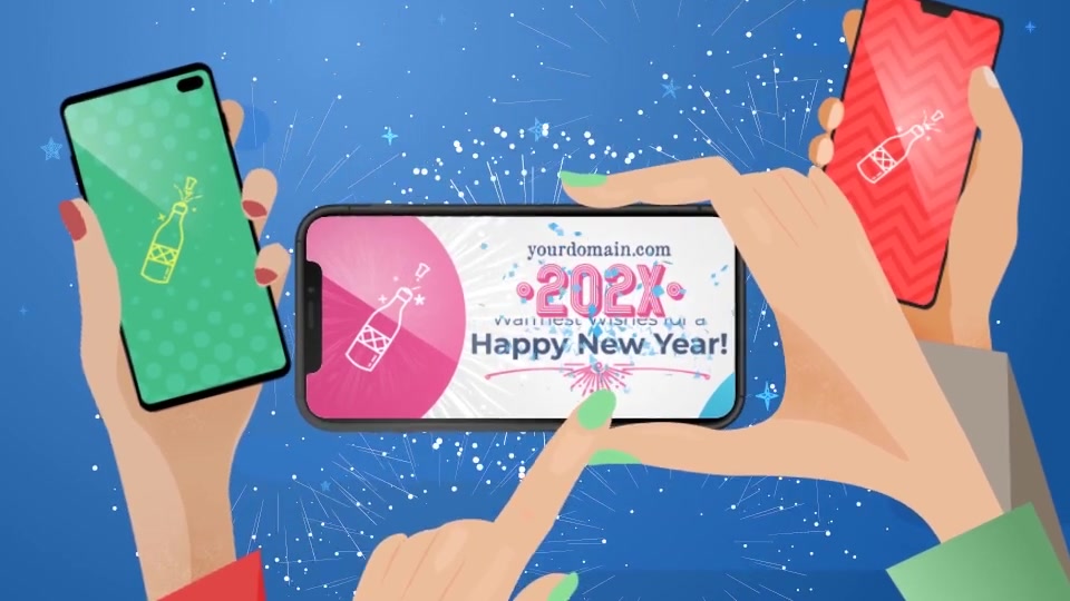 Happy New Year Mobile Phones Videohive 25297293 Premiere Pro Image 4