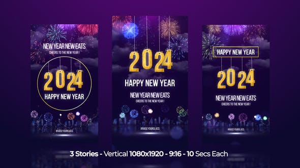 Happy New Year Wishes 2024 Instagram Stories - Download 49906155 Videohive