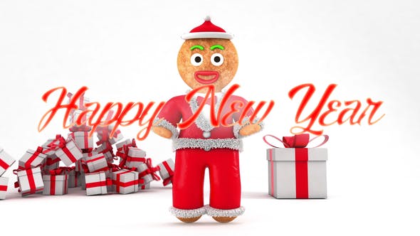 Happy New Year with Gingerbread Titles - Download 29337564 Videohive