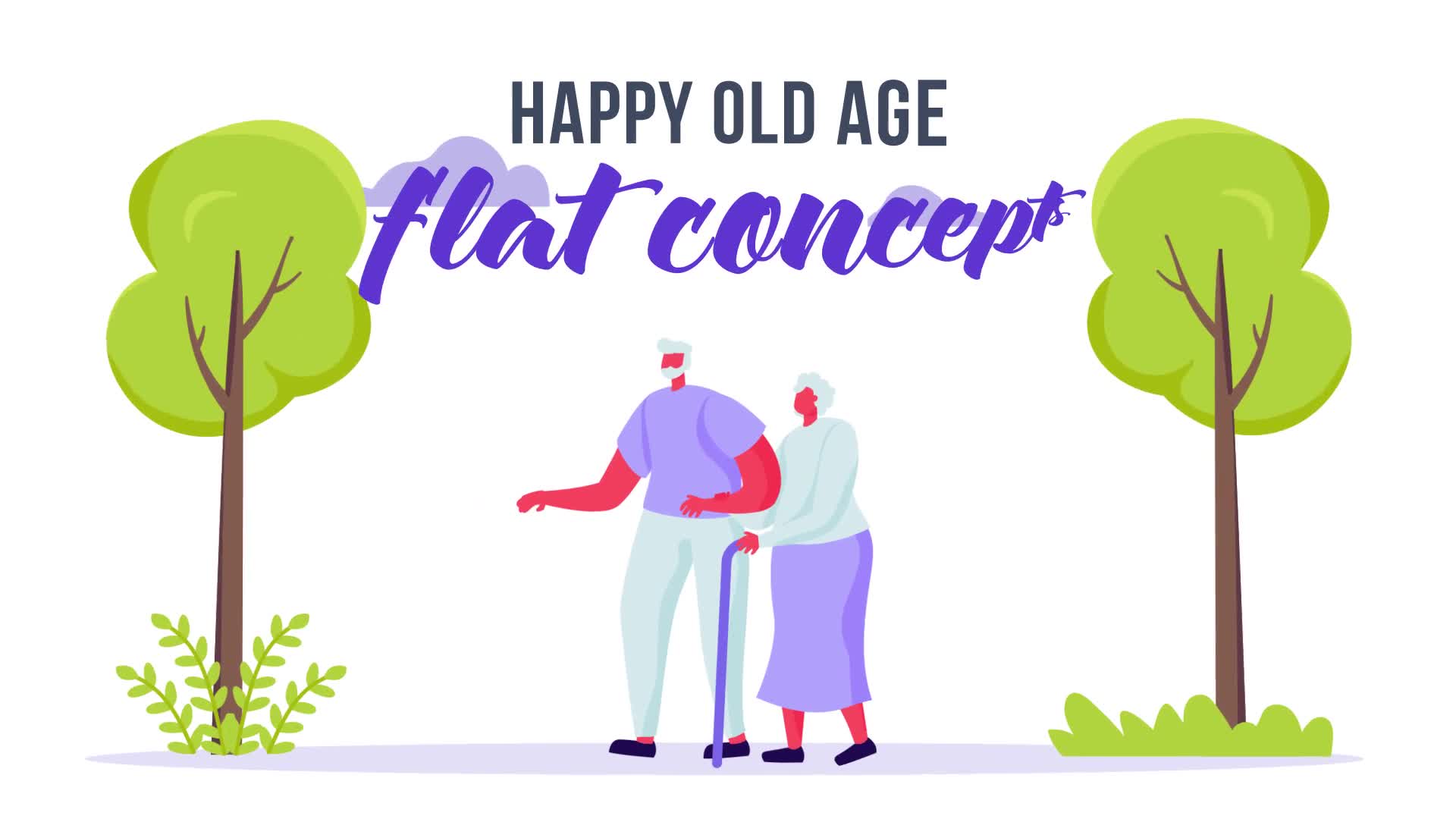 Happy old age Flat Concept Videohive 33248757 After Effects Image 1